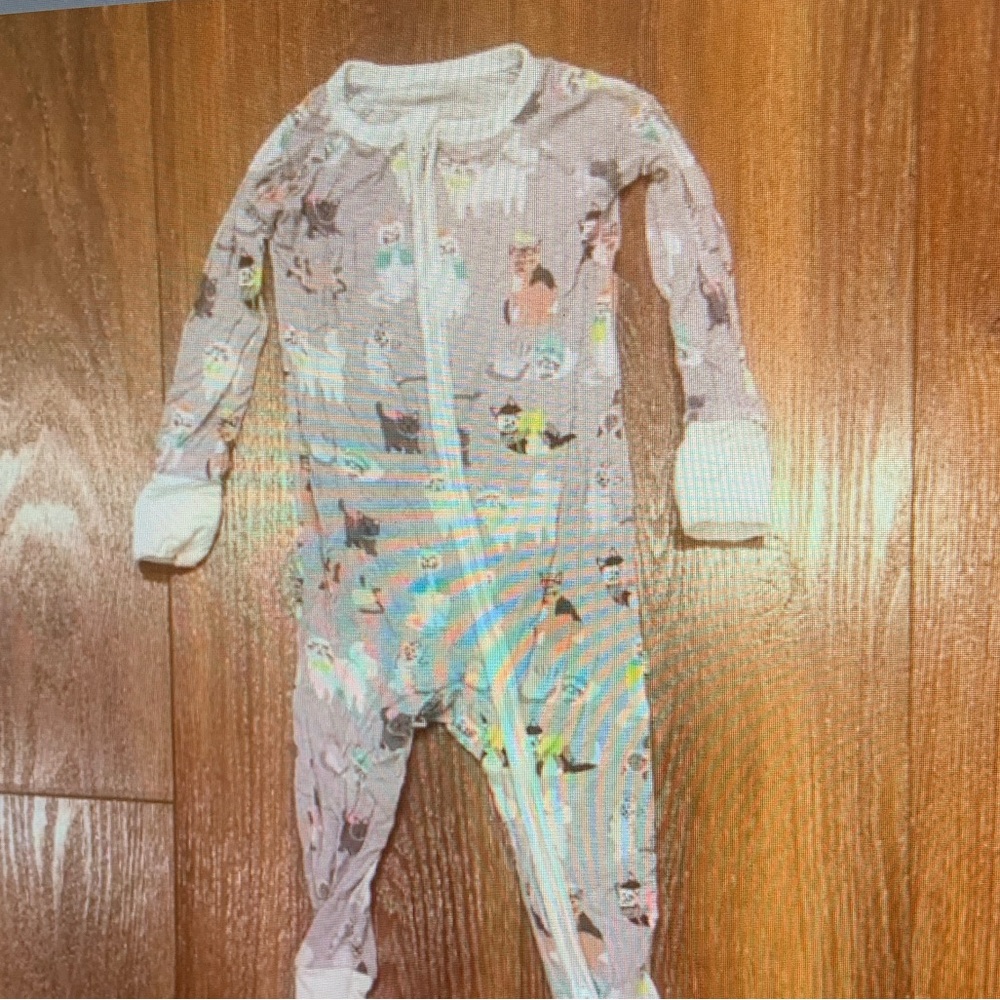 Adorable Gray Animal Print Kids One Piece